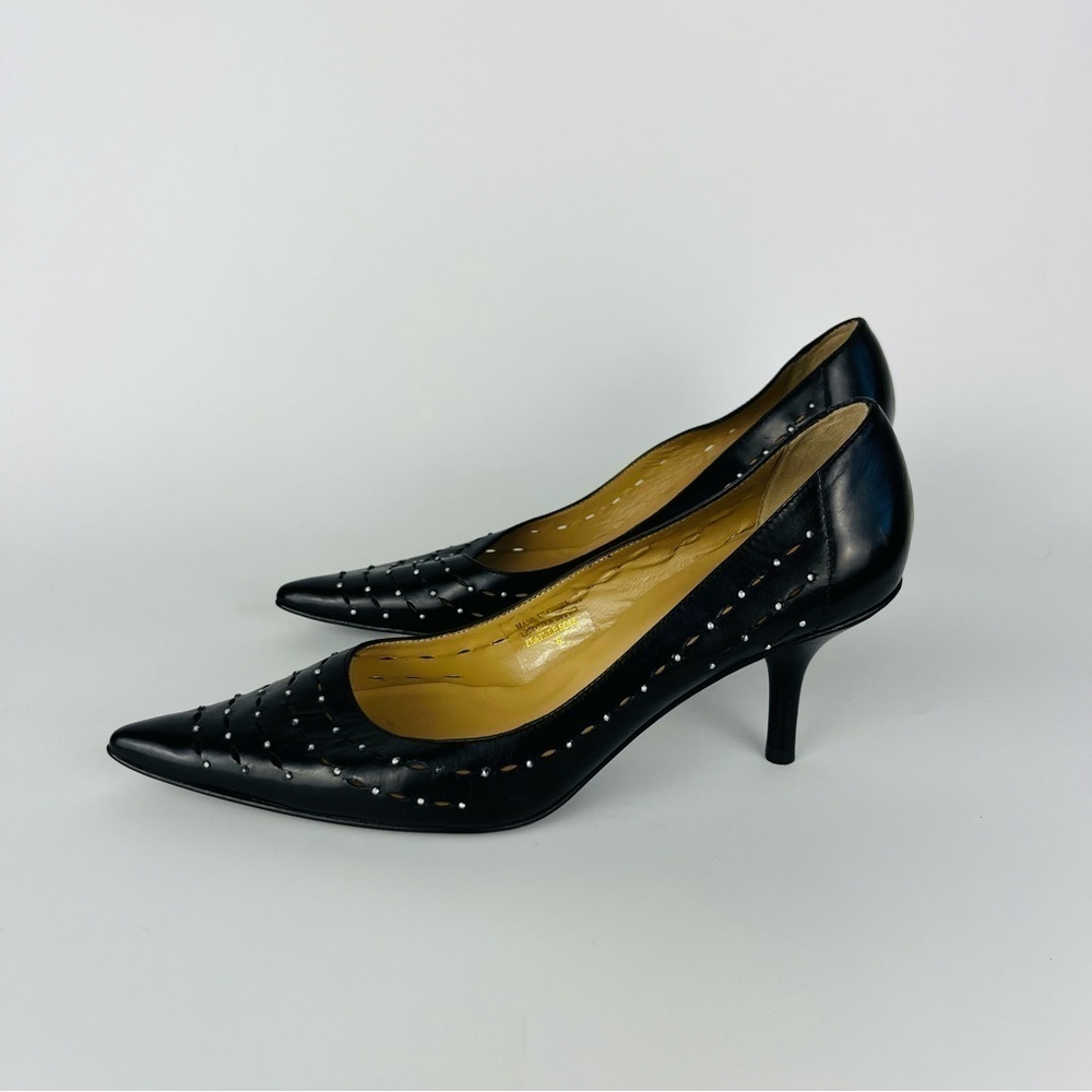 Michael Michael Kors Black Studded Cutout Pointed Toe Stilettos